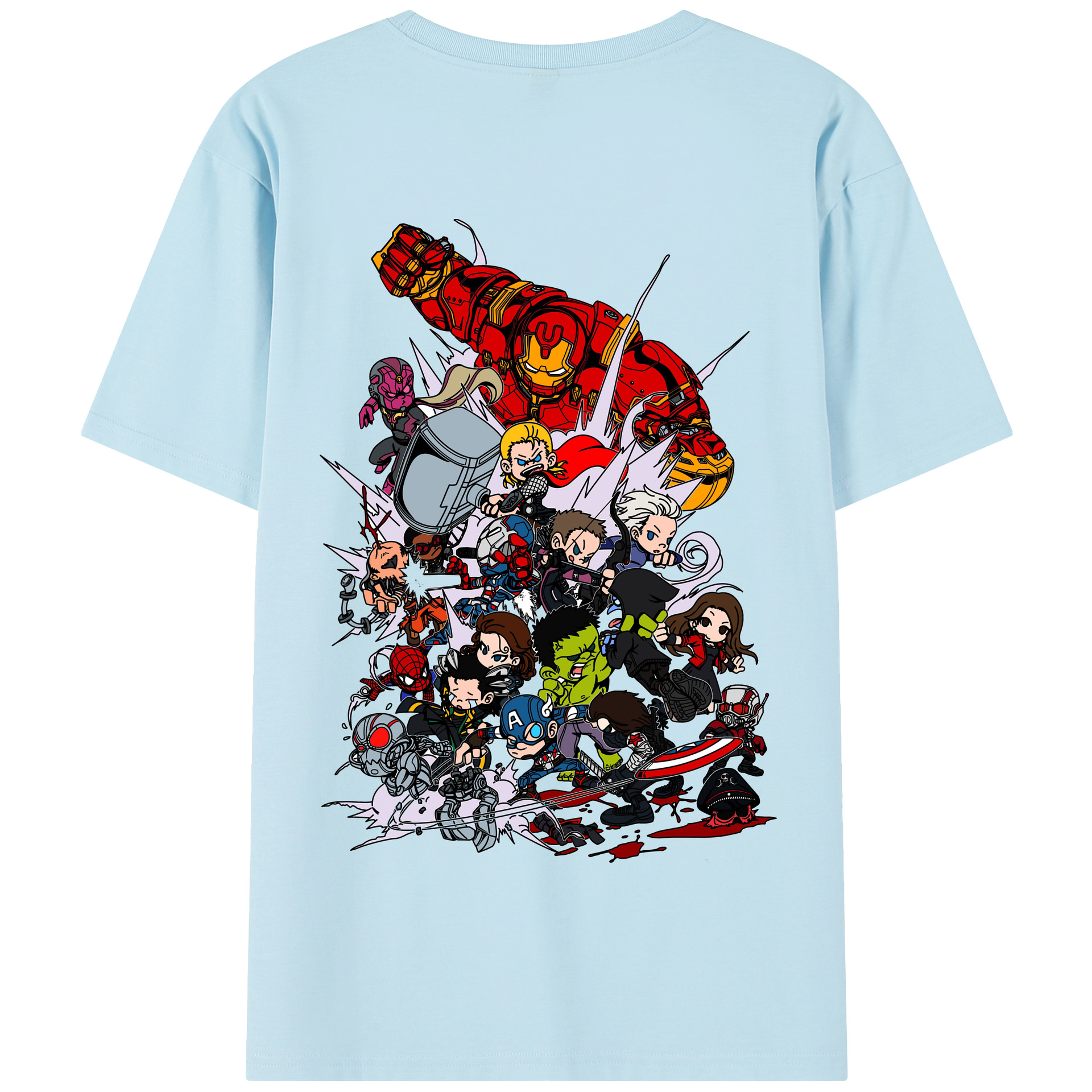（画像用） アベンジャーズ The Avengers 綿100％半袖Tシャツ（背面プリント）
